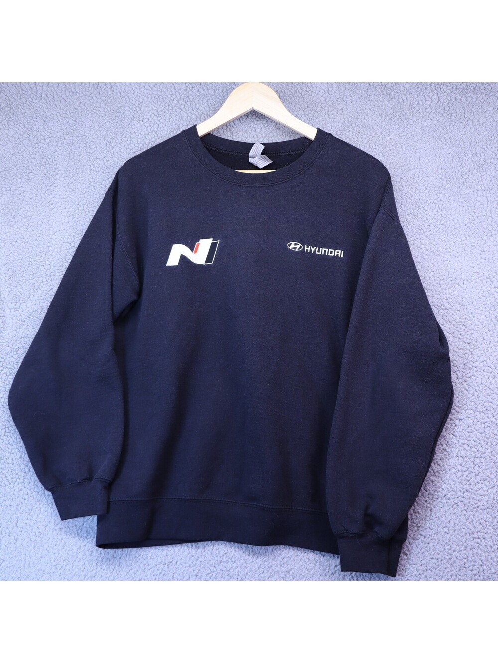 Gildan Hyundai N Performance Crew Sweater Medium Black Y2k